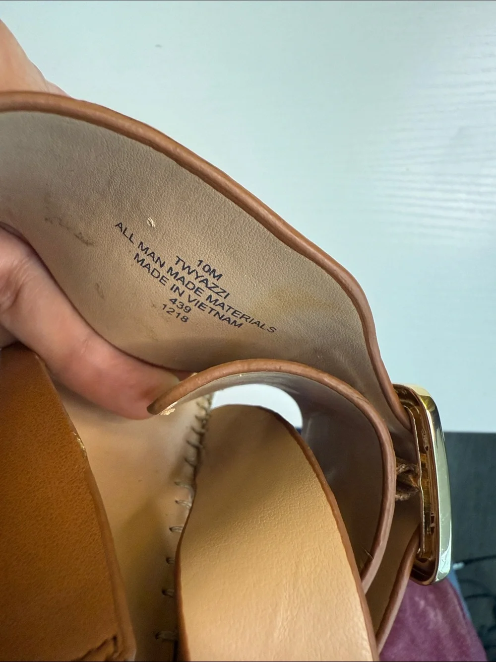 Tommy Hilfiger Cognac Leather Espadrille Wedge Sandals